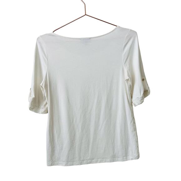 The Limited Lace Harper Top raglan half short sleeve Off White Ivory - Picture 3 of 5